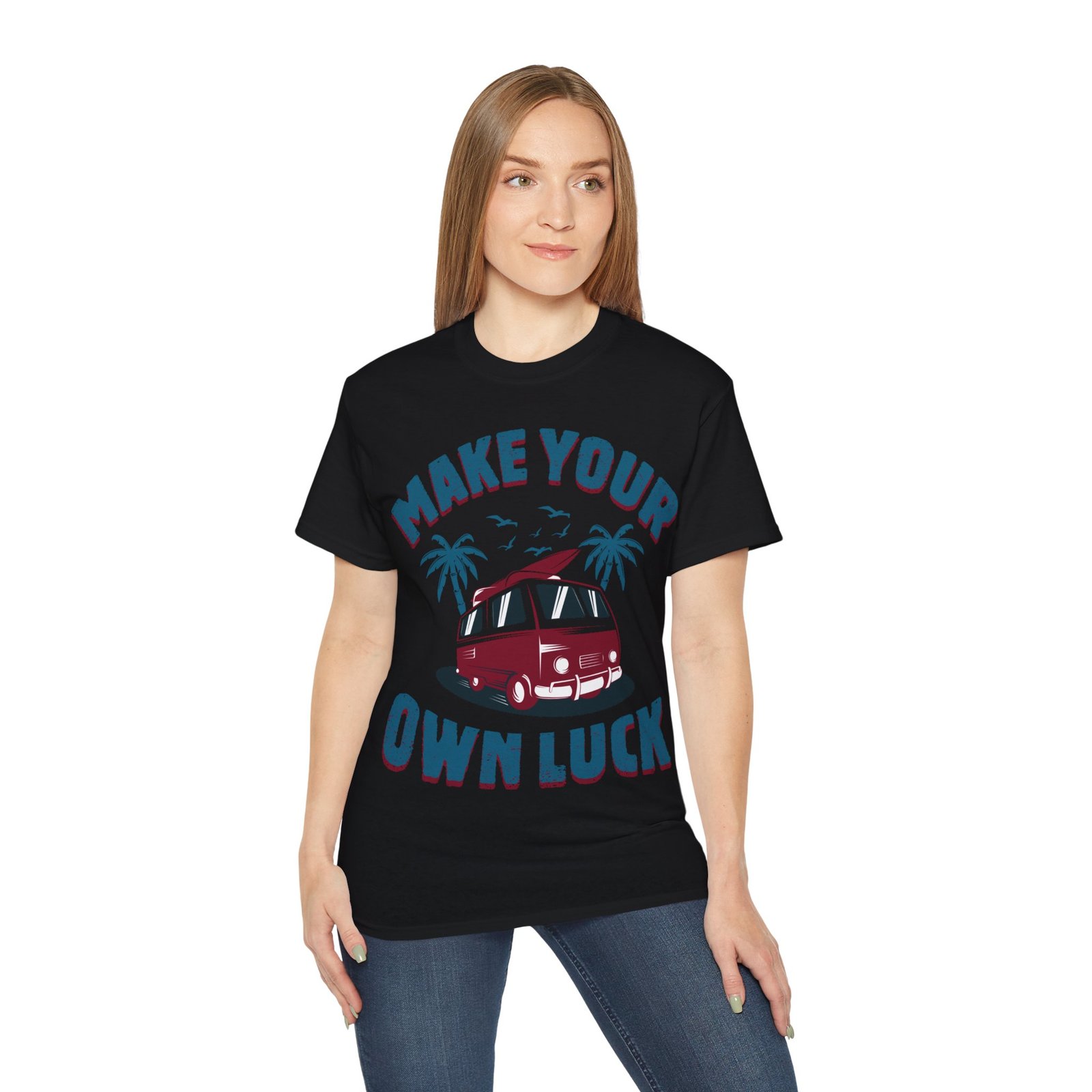 Make Your Own Luck Vanlife Unisex Ultra Cotton Tee - Image 27
