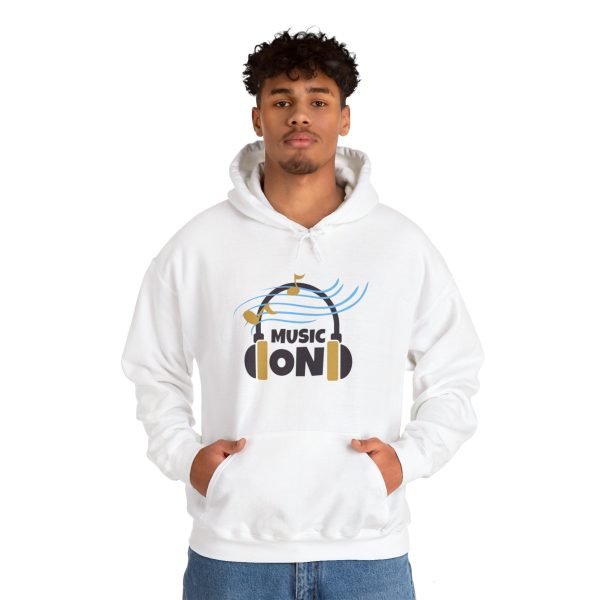 'Music On' Unisex Heavy Blend™ Hooded Sweatshirt - Image 7