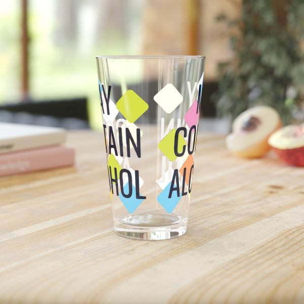 'May Contain Alcohol' Pint Glass, 16oz - Image 6