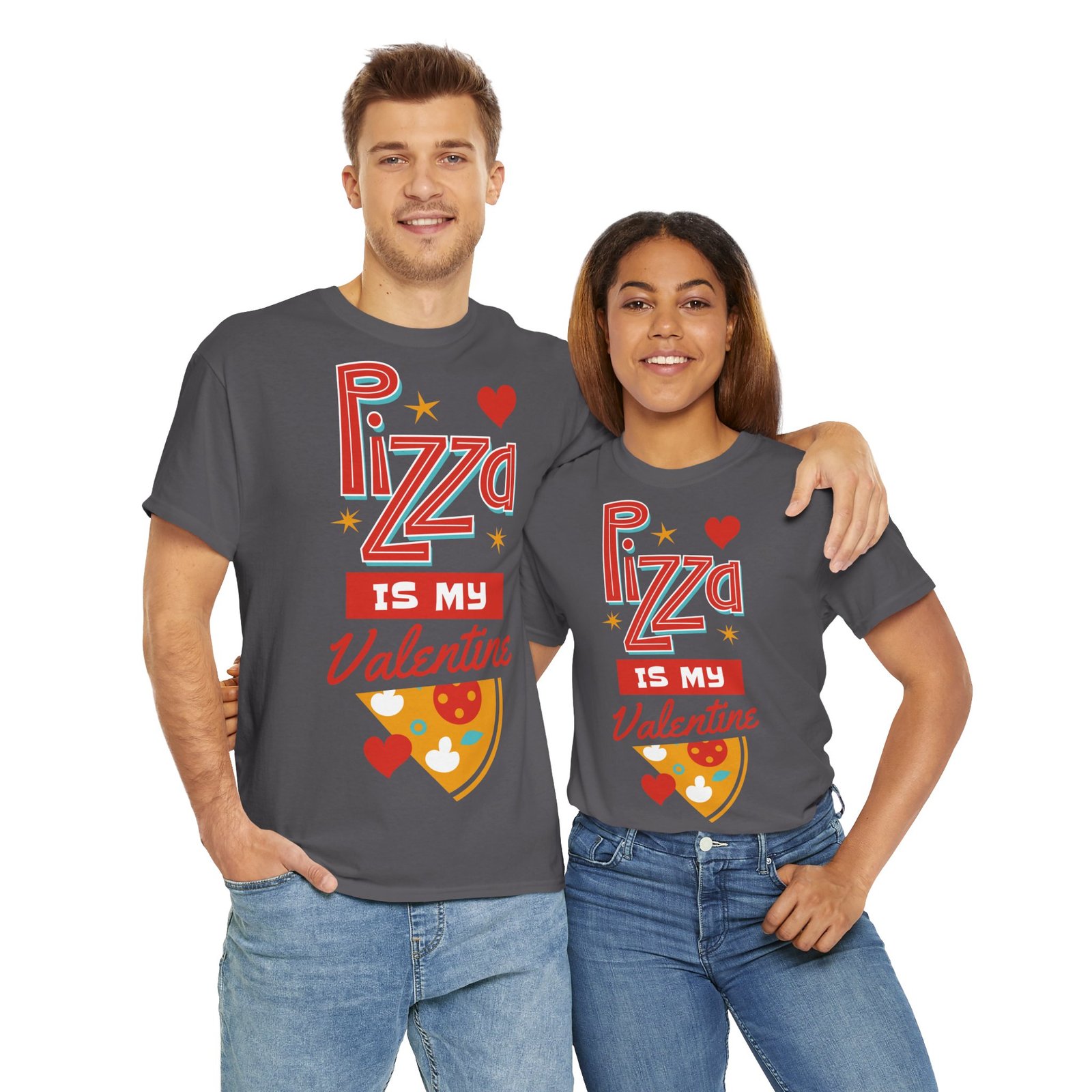 Pizza is My Valentine Unisex Heavy Cotton Tee - Image 83