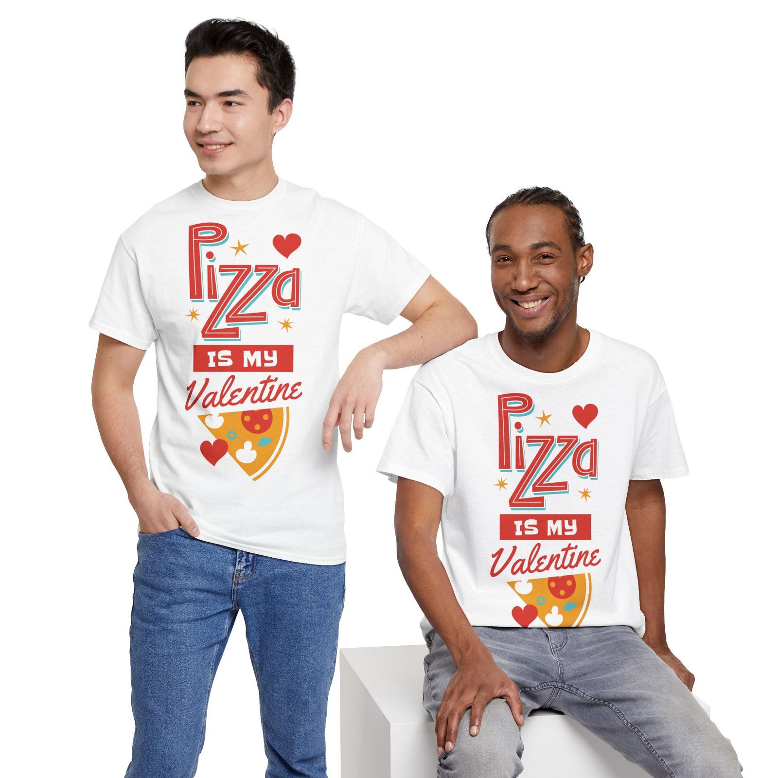 Pizza is My Valentine Unisex Heavy Cotton Tee - Image 14