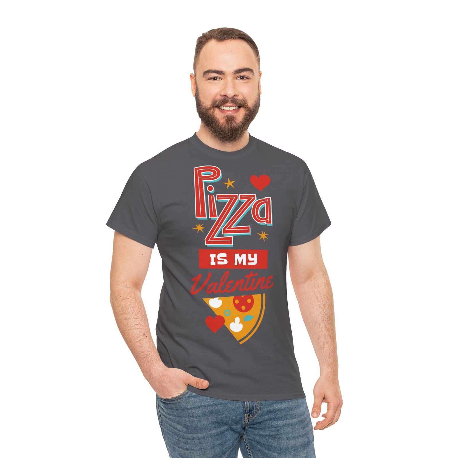 Pizza is My Valentine Unisex Heavy Cotton Tee - Image 79
