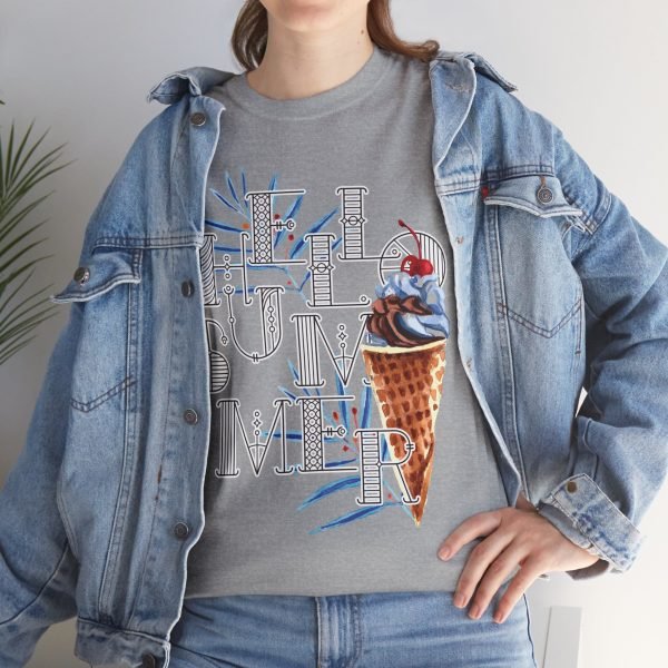 Hello Summer Unisex Heavy Cotton Tee - Image 46