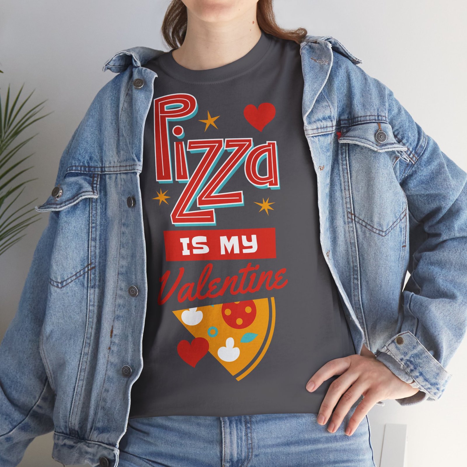 Pizza is My Valentine Unisex Heavy Cotton Tee - Image 82