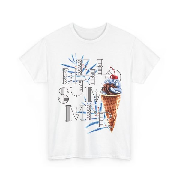 Hello Summer Unisex Heavy Cotton Tee - Image 3