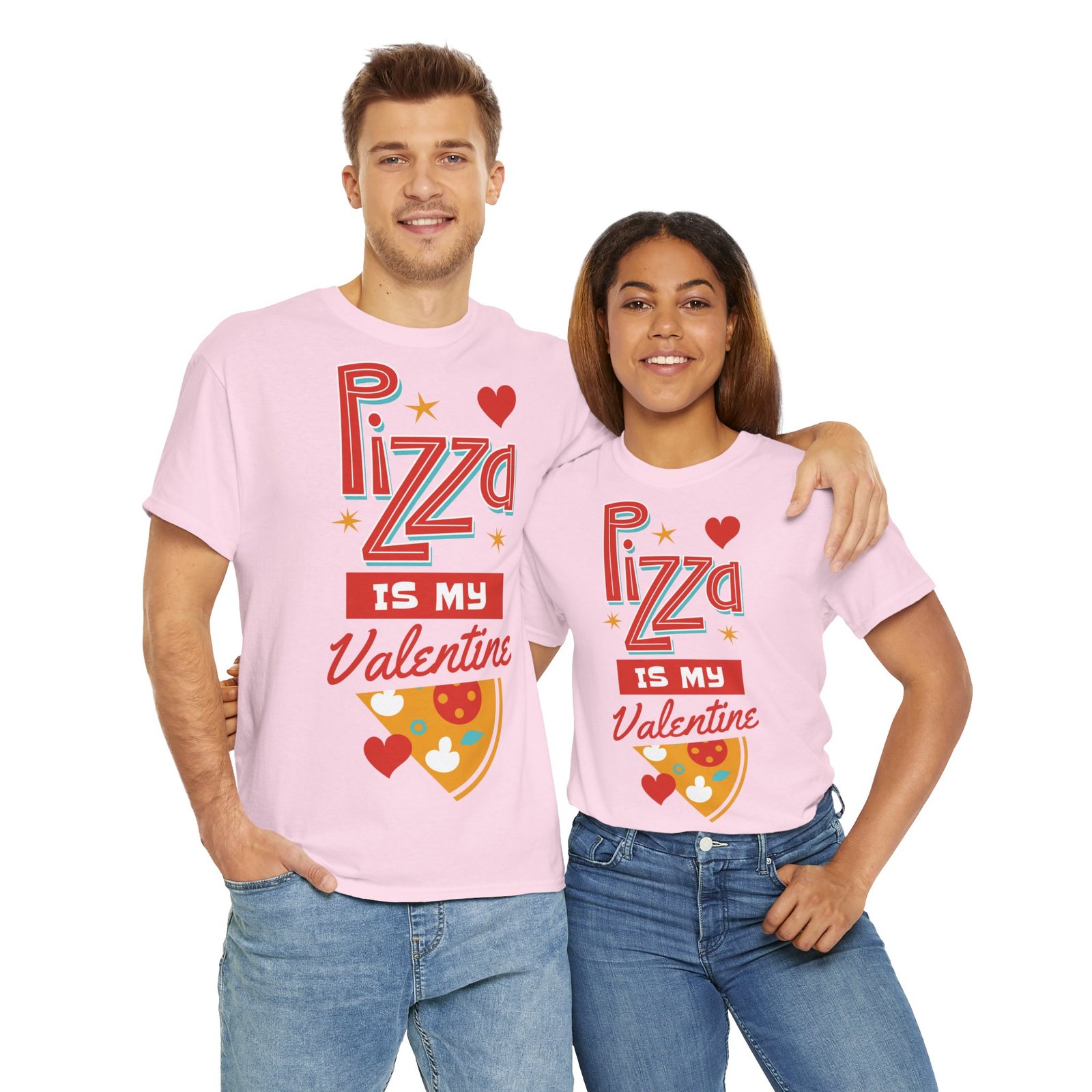 Pizza is My Valentine Unisex Heavy Cotton Tee - Image 113