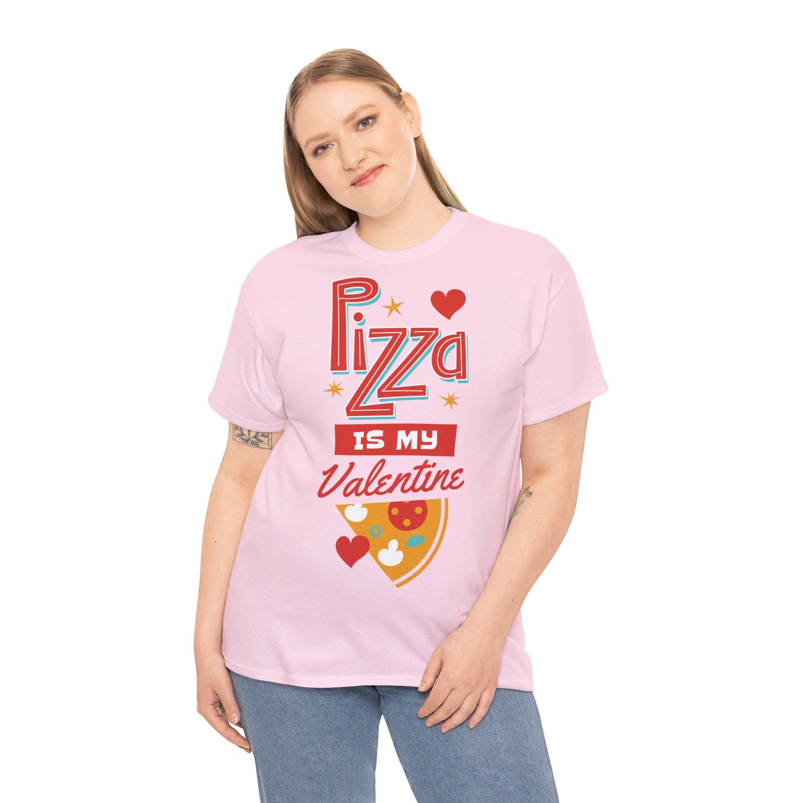Pizza is My Valentine Unisex Heavy Cotton Tee - Image 108