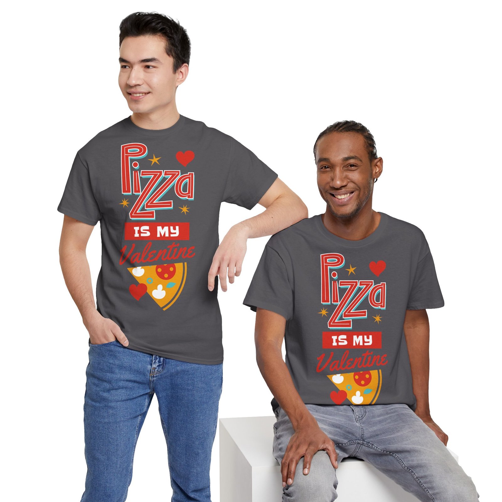 Pizza is My Valentine Unisex Heavy Cotton Tee - Image 85