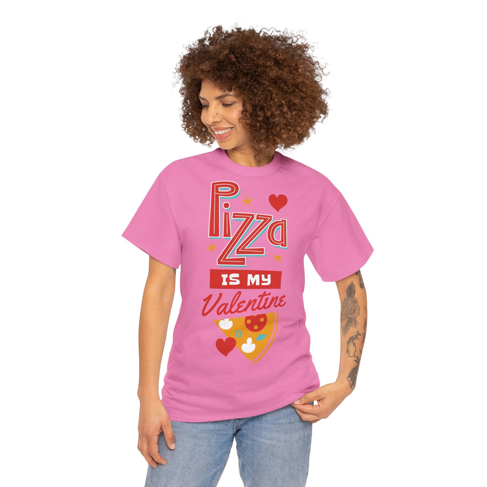 Pizza is My Valentine Unisex Heavy Cotton Tee - Image 122