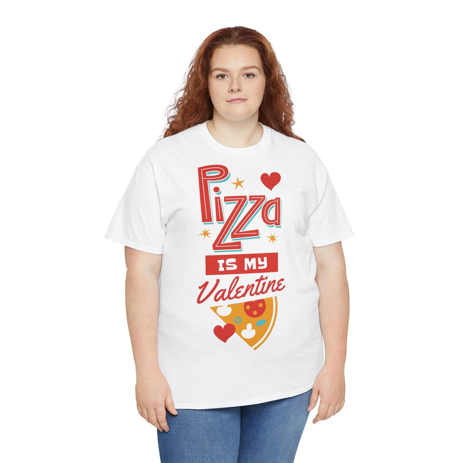 Pizza is My Valentine Unisex Heavy Cotton Tee - Image 11
