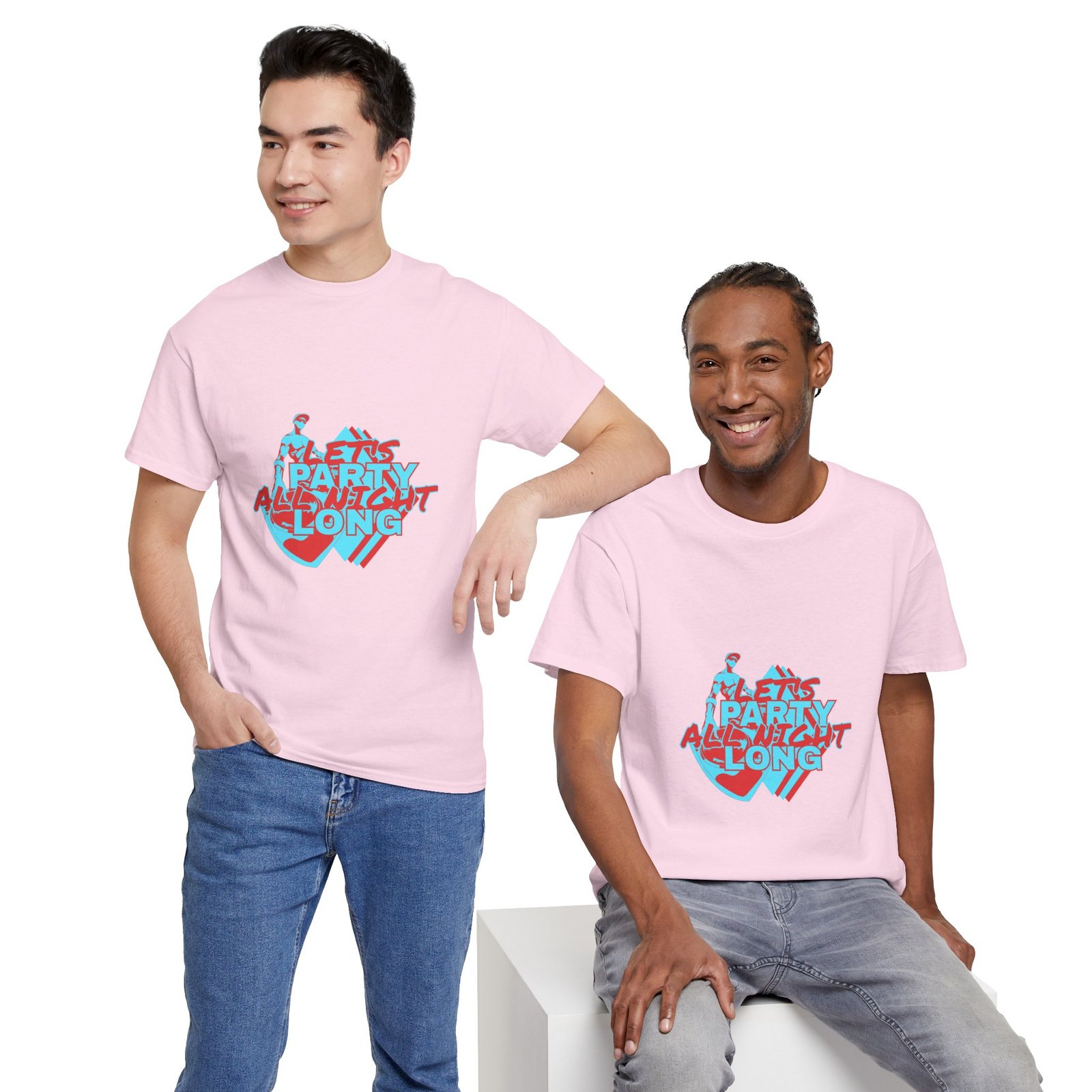Let's Party All Night Long Unisex Heavy Cotton Tee - Image 97