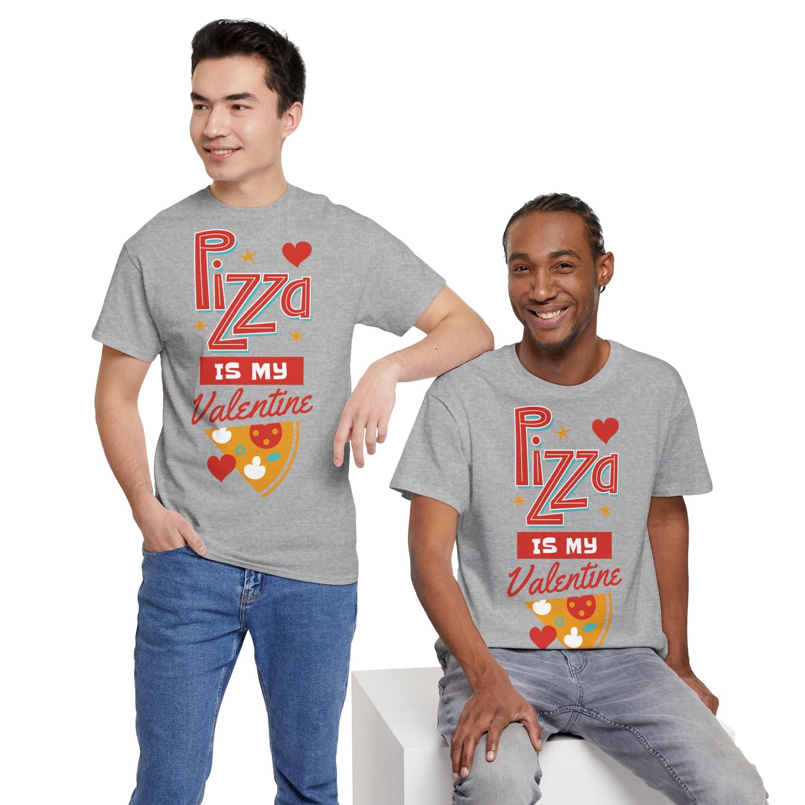 Pizza is My Valentine Unisex Heavy Cotton Tee - Image 40