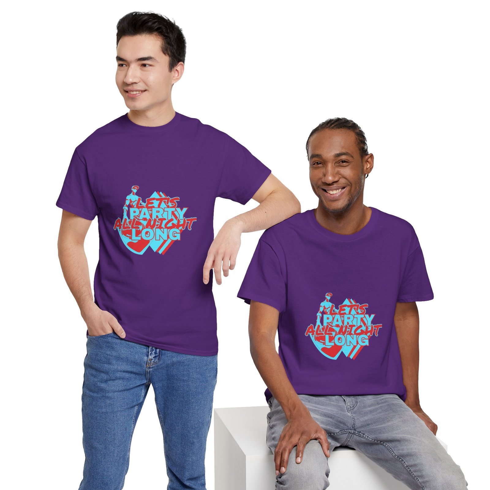 Let's Party All Night Long Unisex Heavy Cotton Tee - Image 86