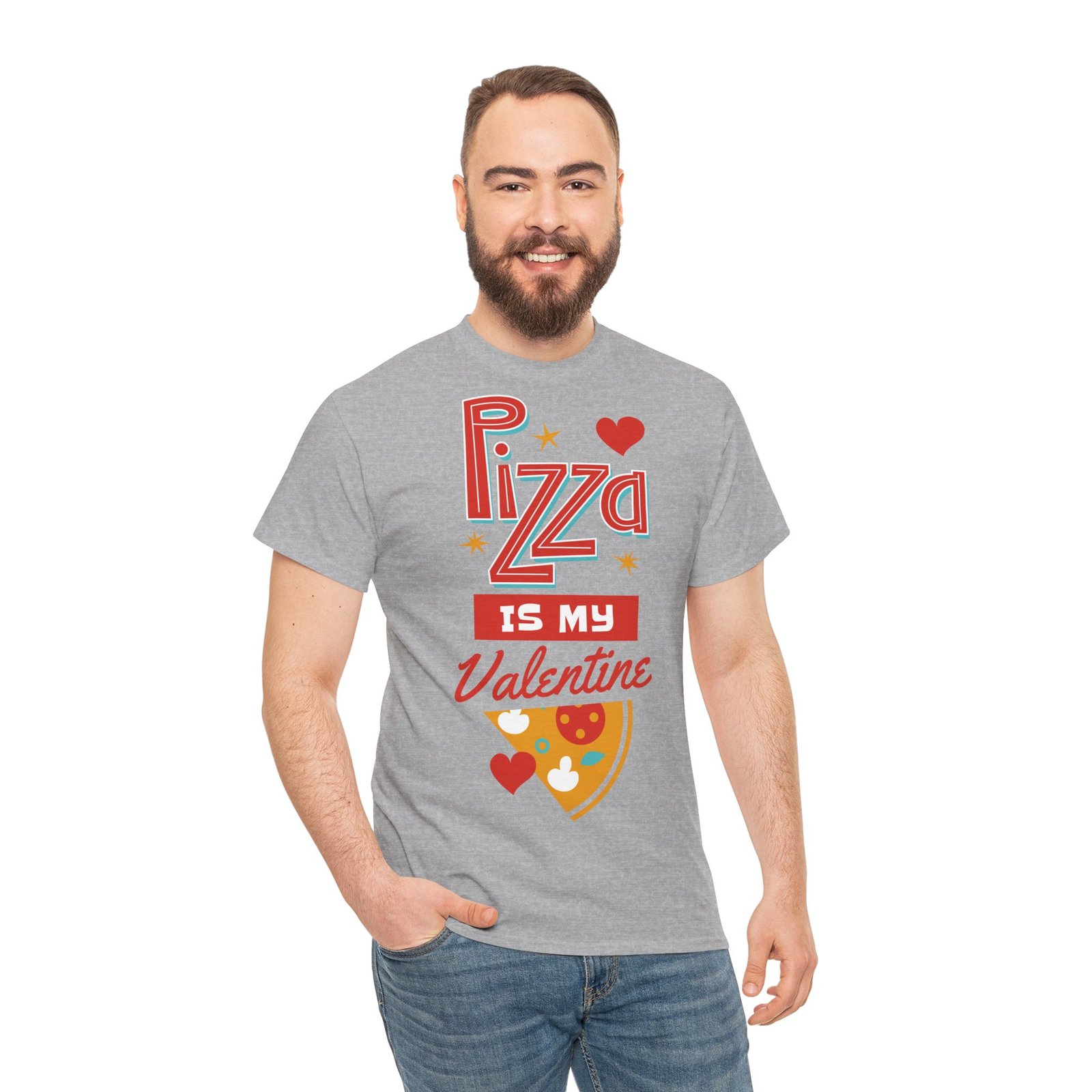 Pizza is My Valentine Unisex Heavy Cotton Tee - Image 34