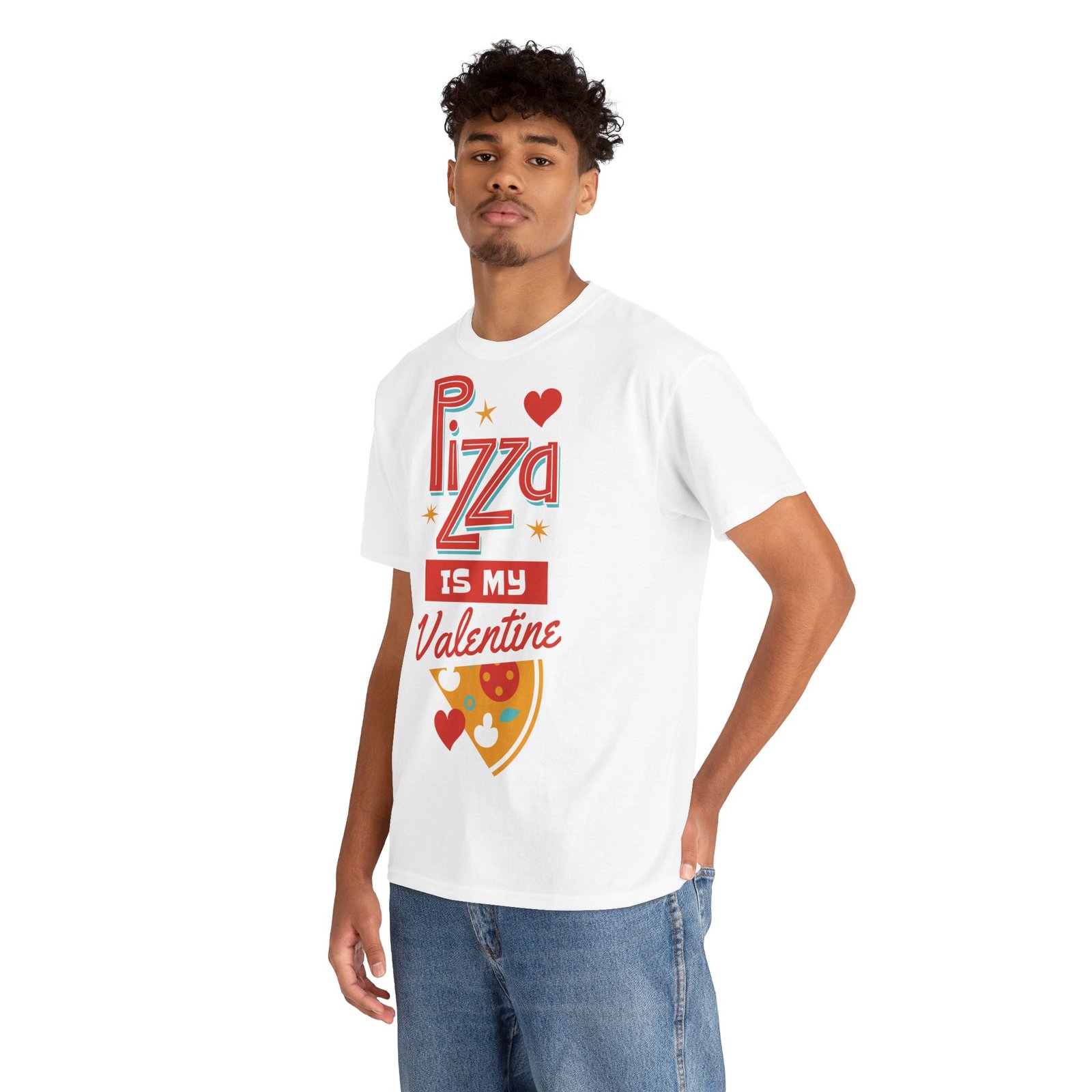 Pizza is My Valentine Unisex Heavy Cotton Tee - Image 10