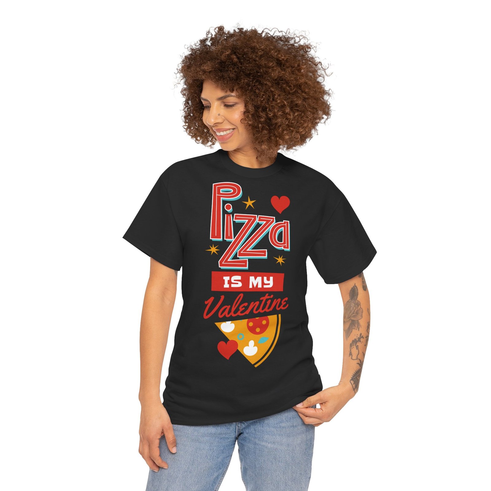 Pizza is My Valentine Unisex Heavy Cotton Tee - Image 20