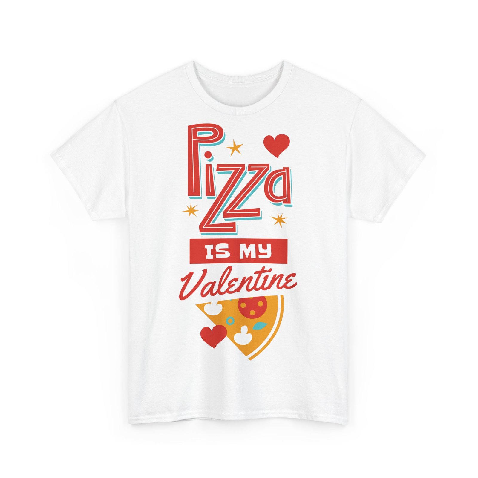 Pizza is My Valentine Unisex Heavy Cotton Tee - Image 2