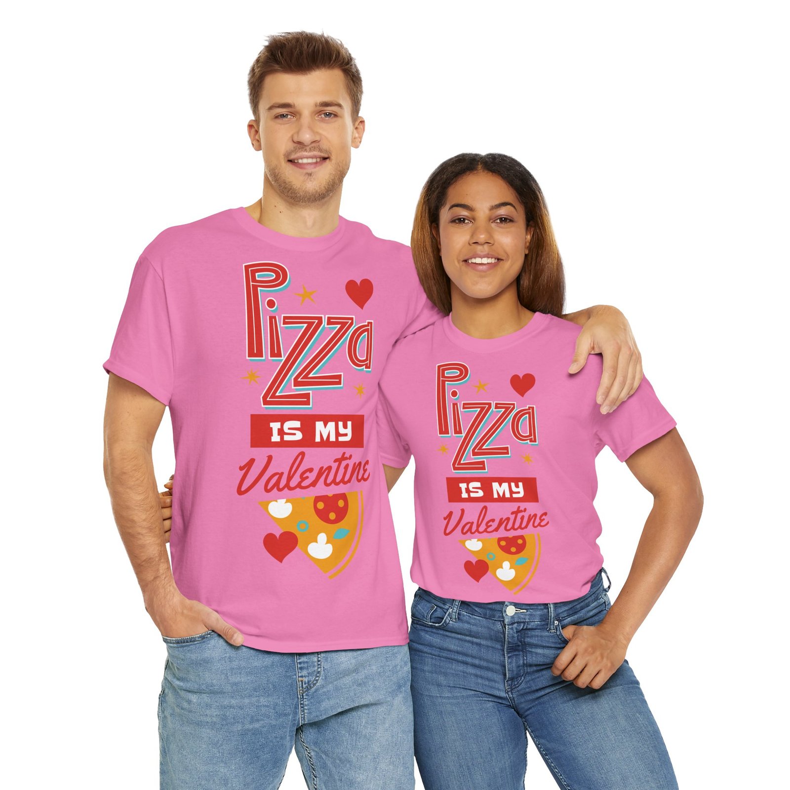 Pizza is My Valentine Unisex Heavy Cotton Tee - Image 128