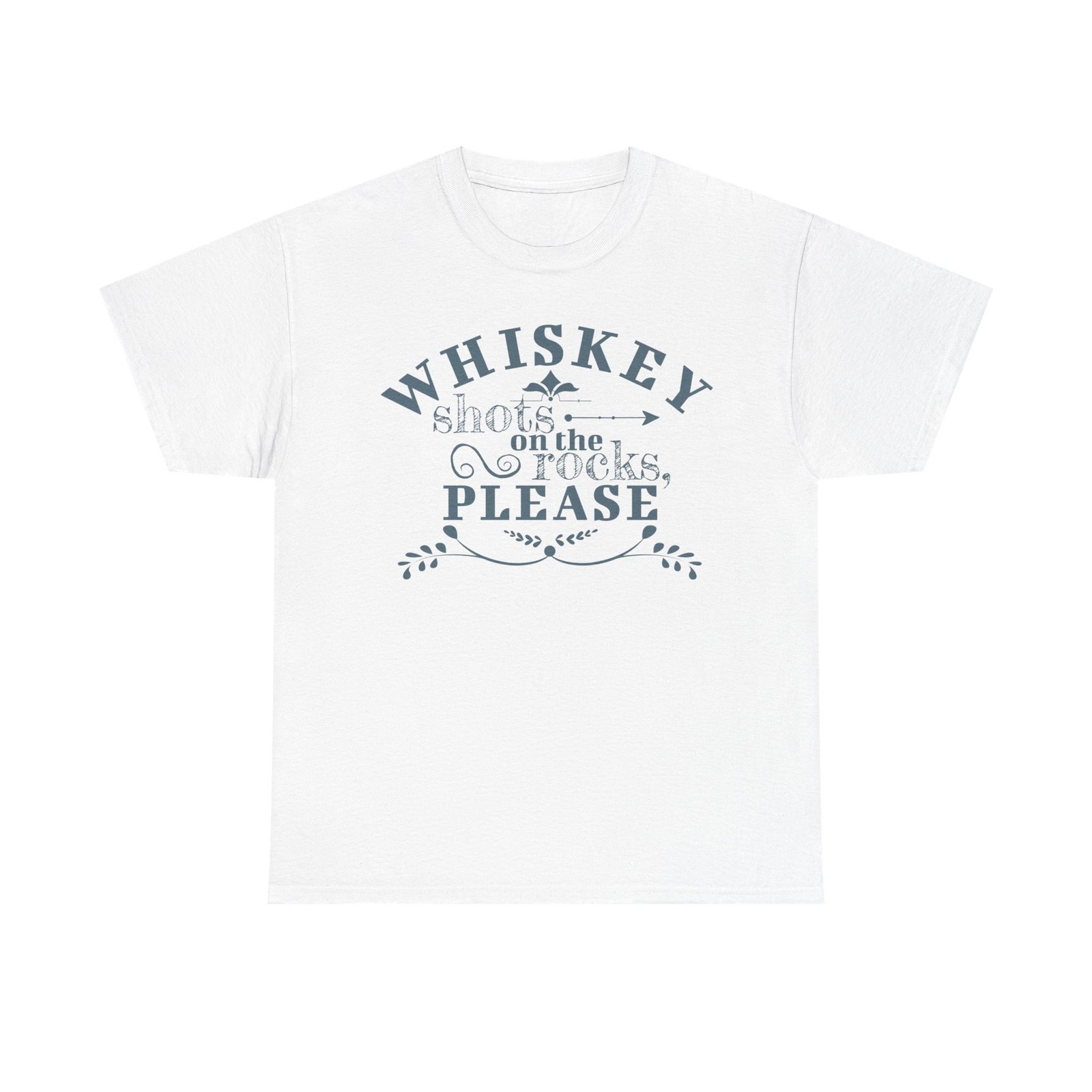 Whiskey Shots On The Rocks Please Unisex Heavy Cotton Tee