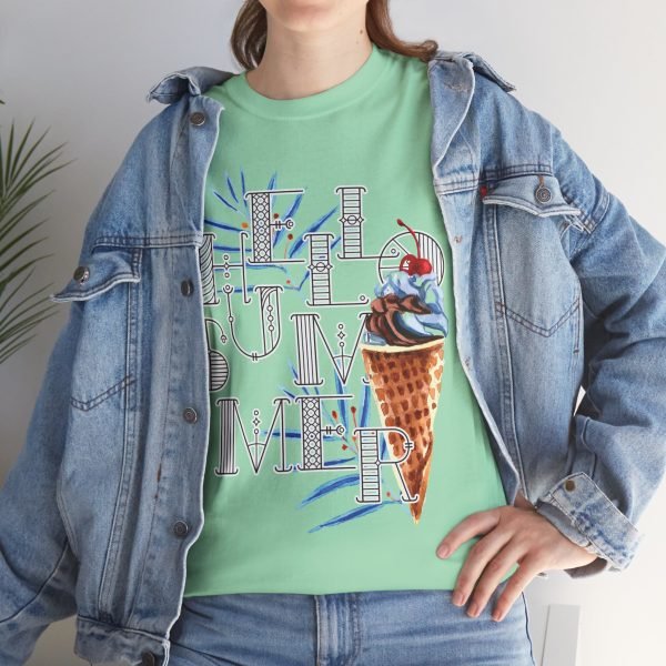 Hello Summer Unisex Heavy Cotton Tee - Image 70