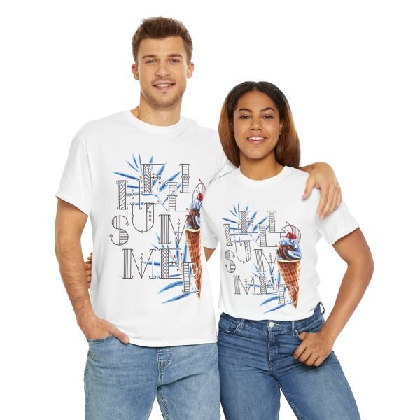 Hello Summer Unisex Heavy Cotton Tee - Image 11
