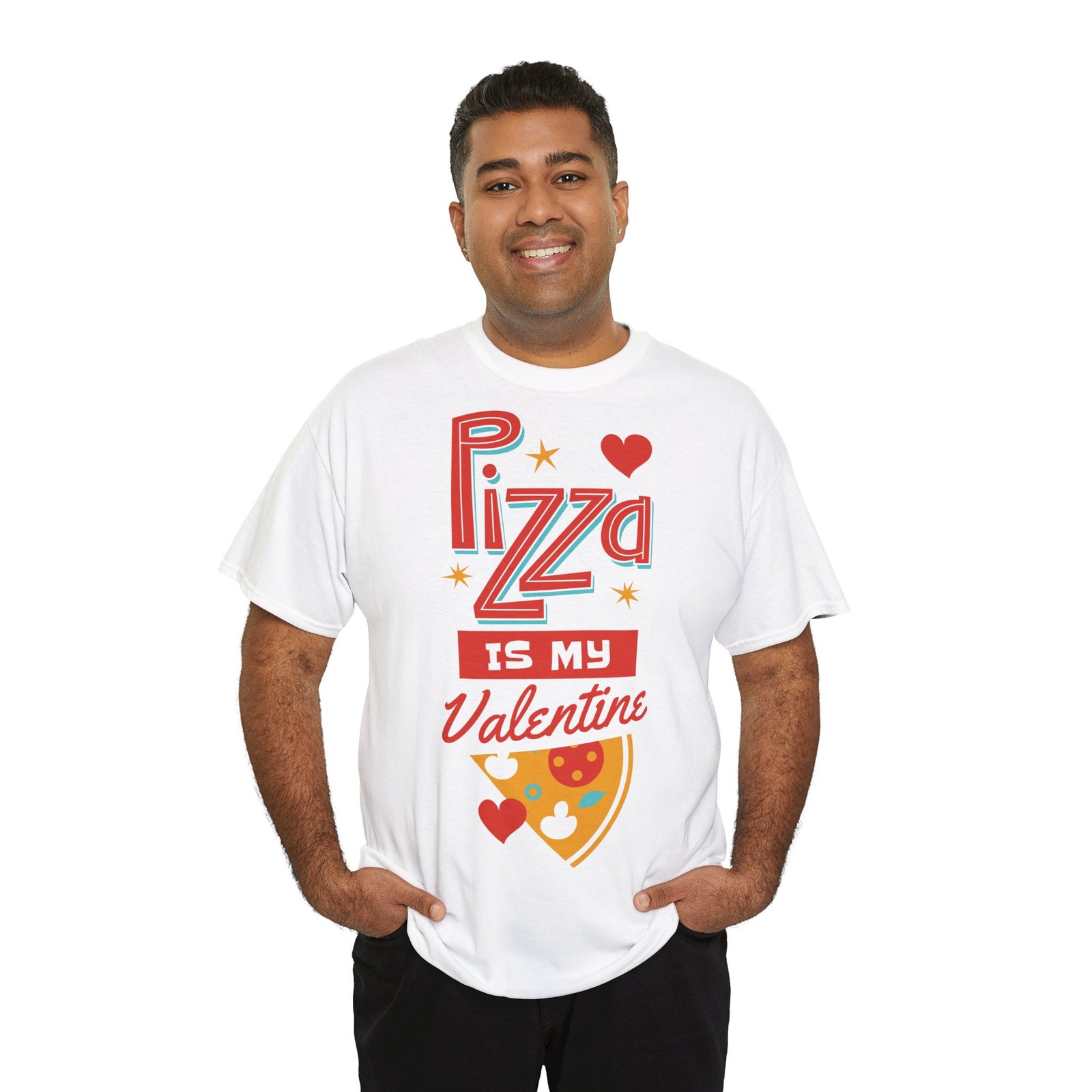 Pizza is My Valentine Unisex Heavy Cotton Tee - Image 12