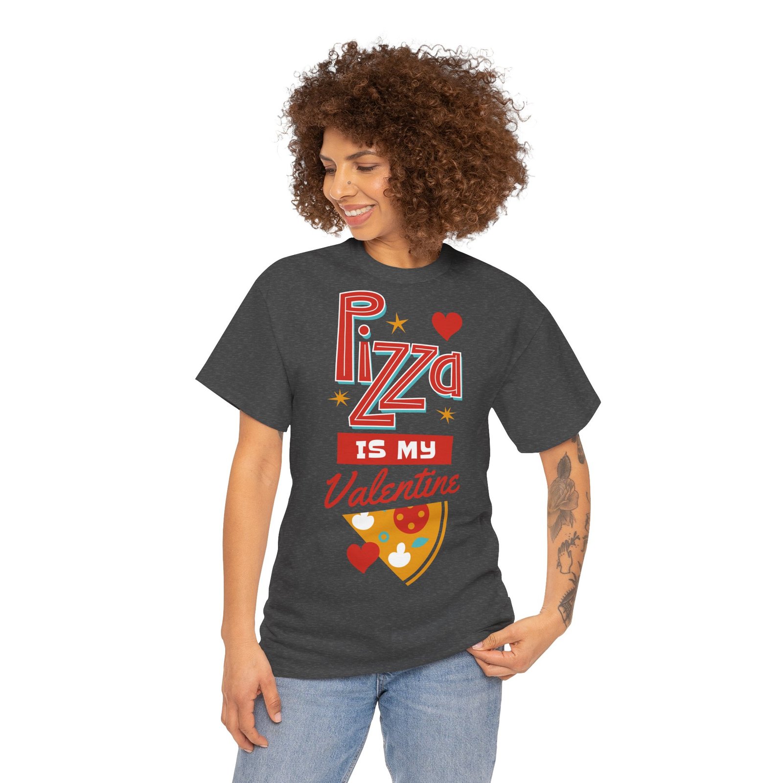 Pizza is My Valentine Unisex Heavy Cotton Tee - Image 62