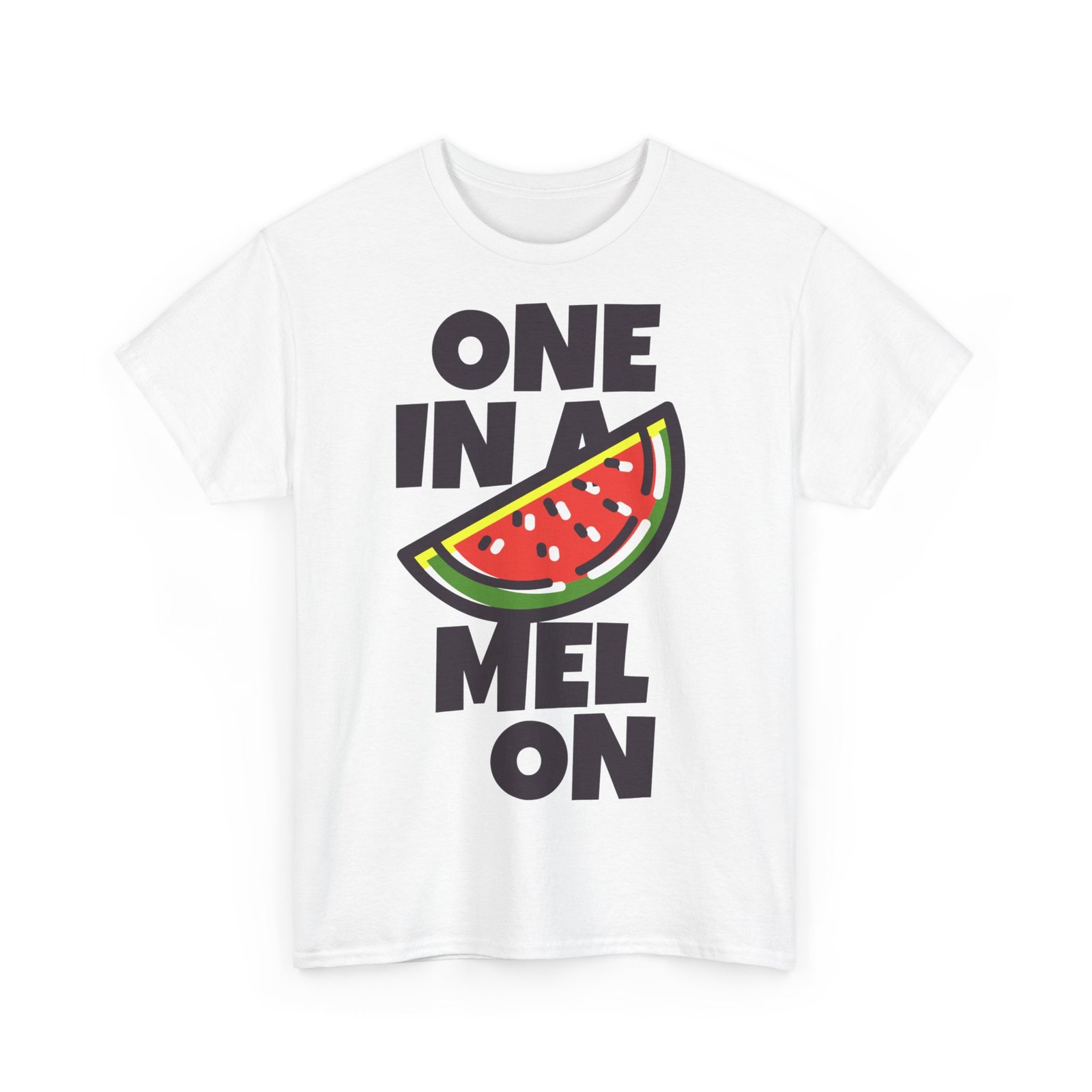 One In A Melon Funny Pun Unisex Heavy Cotton Tee - Image 3
