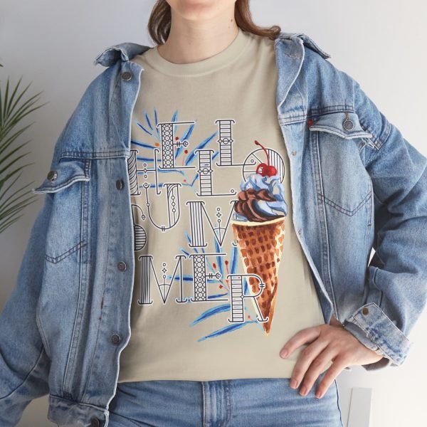 Hello Summer Unisex Heavy Cotton Tee - Image 34