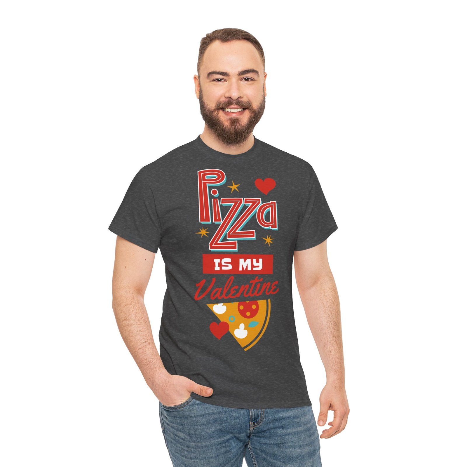 Pizza is My Valentine Unisex Heavy Cotton Tee - Image 64