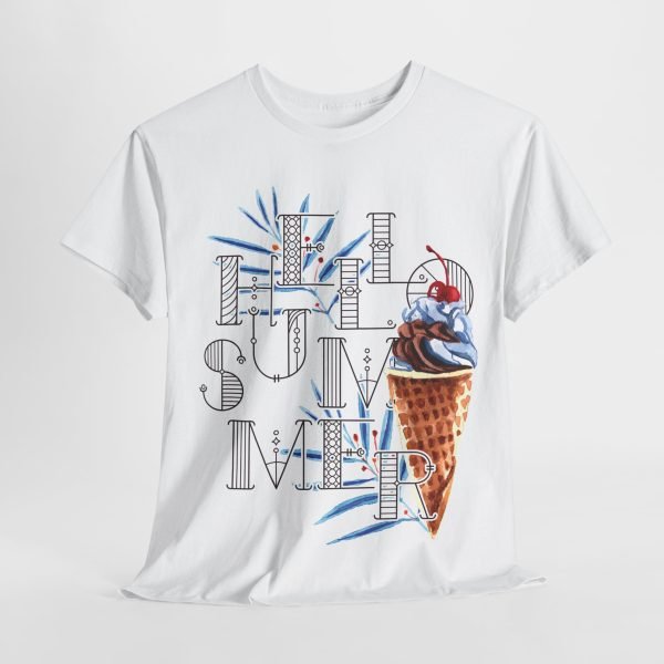 Hello Summer Unisex Heavy Cotton Tee - Image 5
