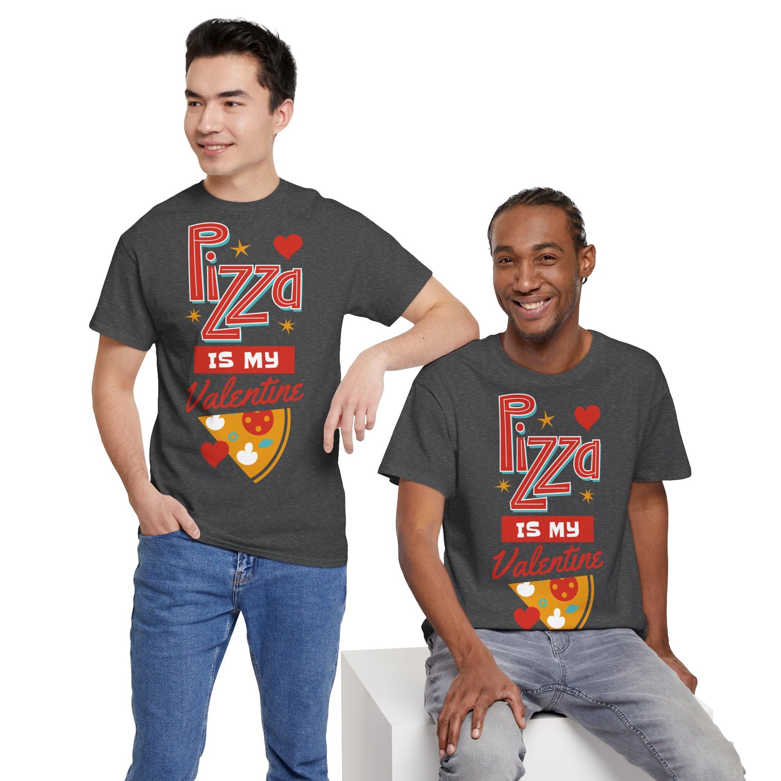 Pizza is My Valentine Unisex Heavy Cotton Tee - Image 70
