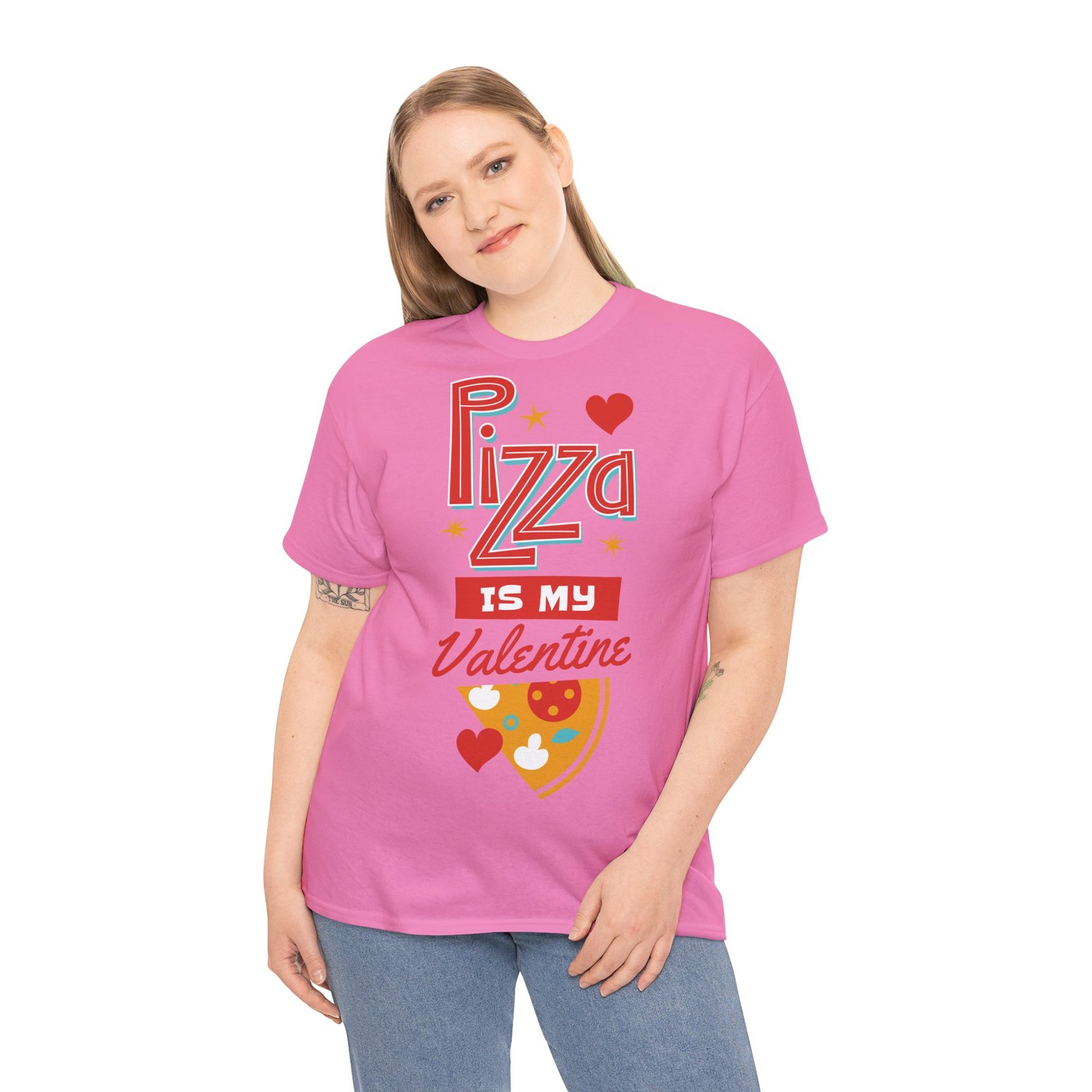 Pizza is My Valentine Unisex Heavy Cotton Tee - Image 123