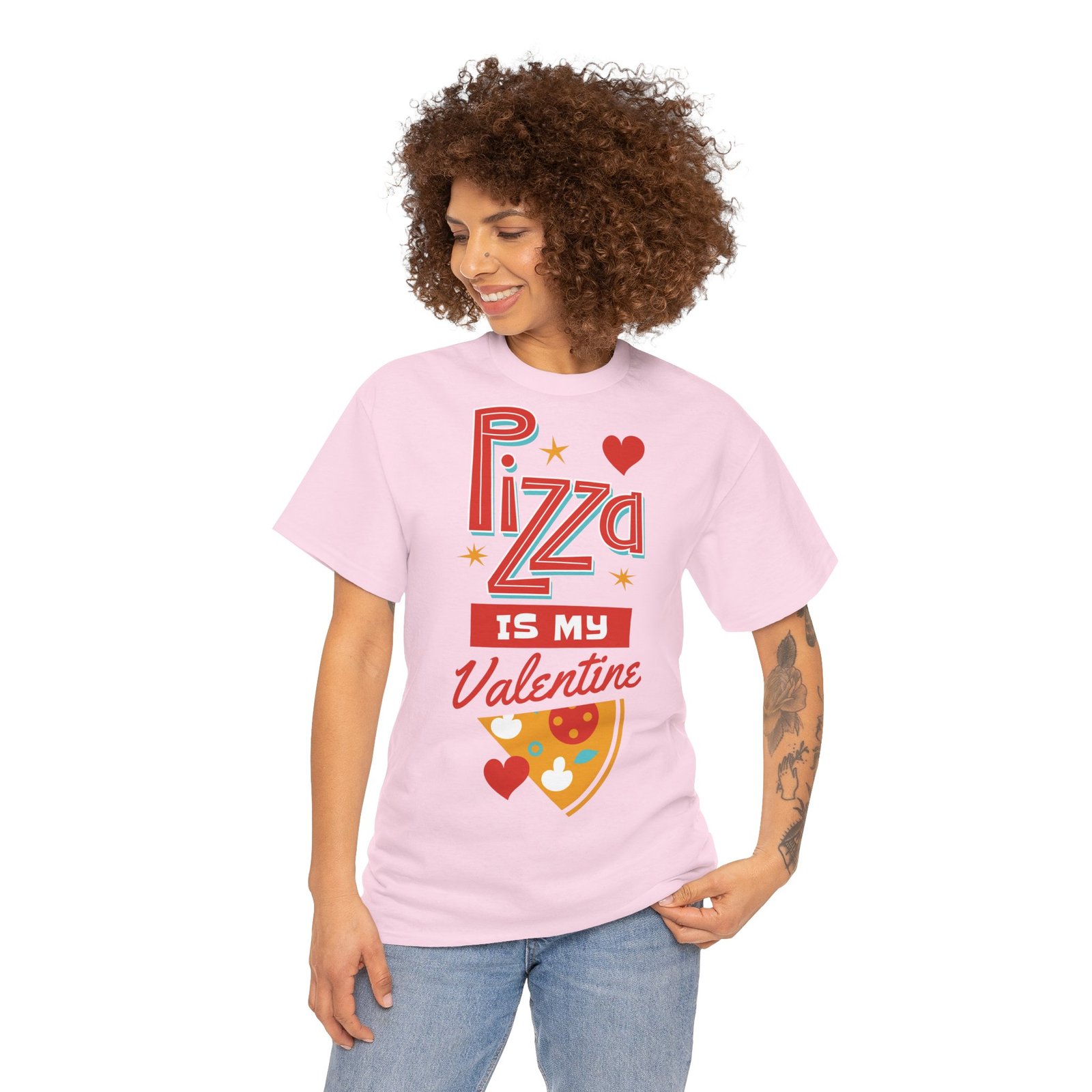 Pizza is My Valentine Unisex Heavy Cotton Tee - Image 107