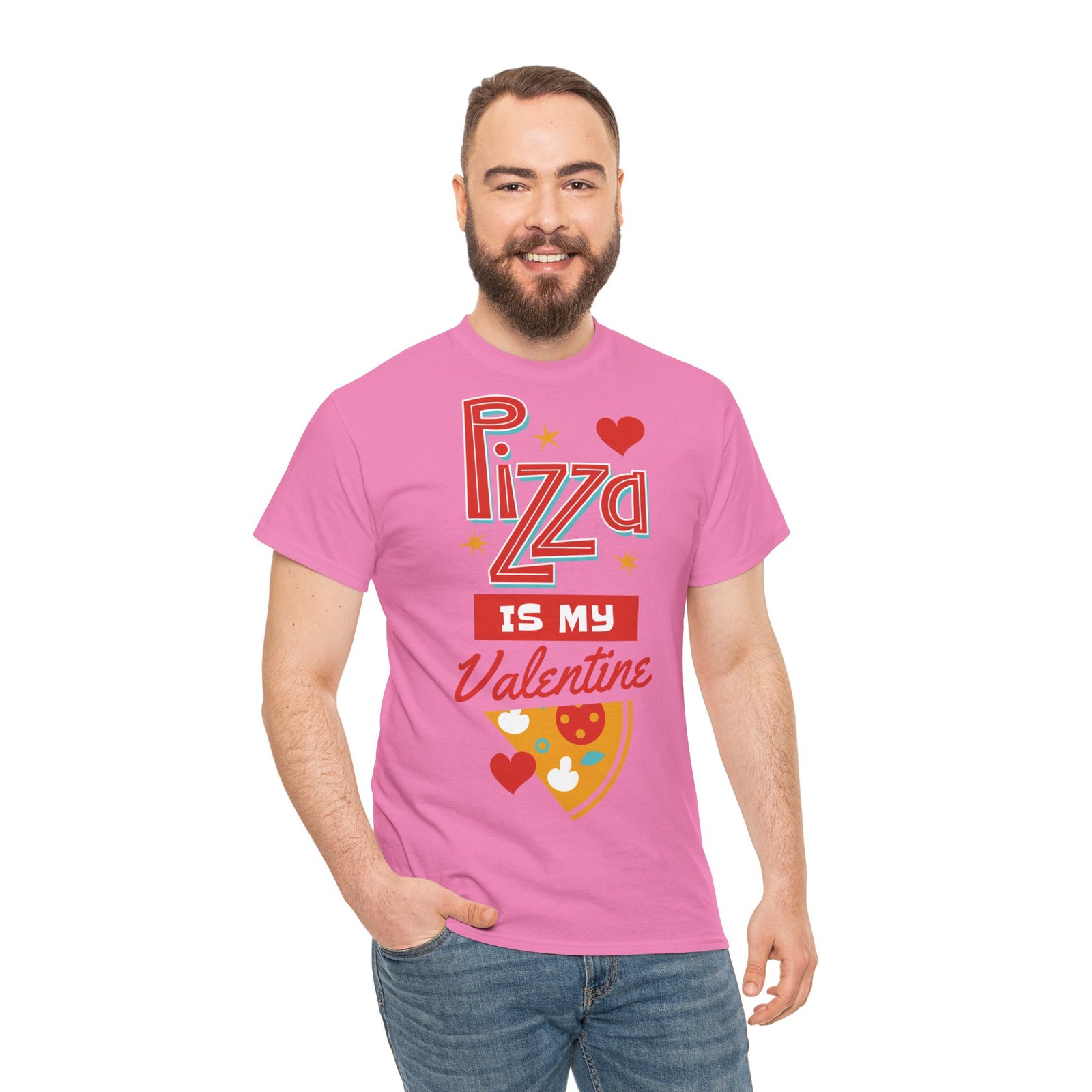 Pizza is My Valentine Unisex Heavy Cotton Tee - Image 124
