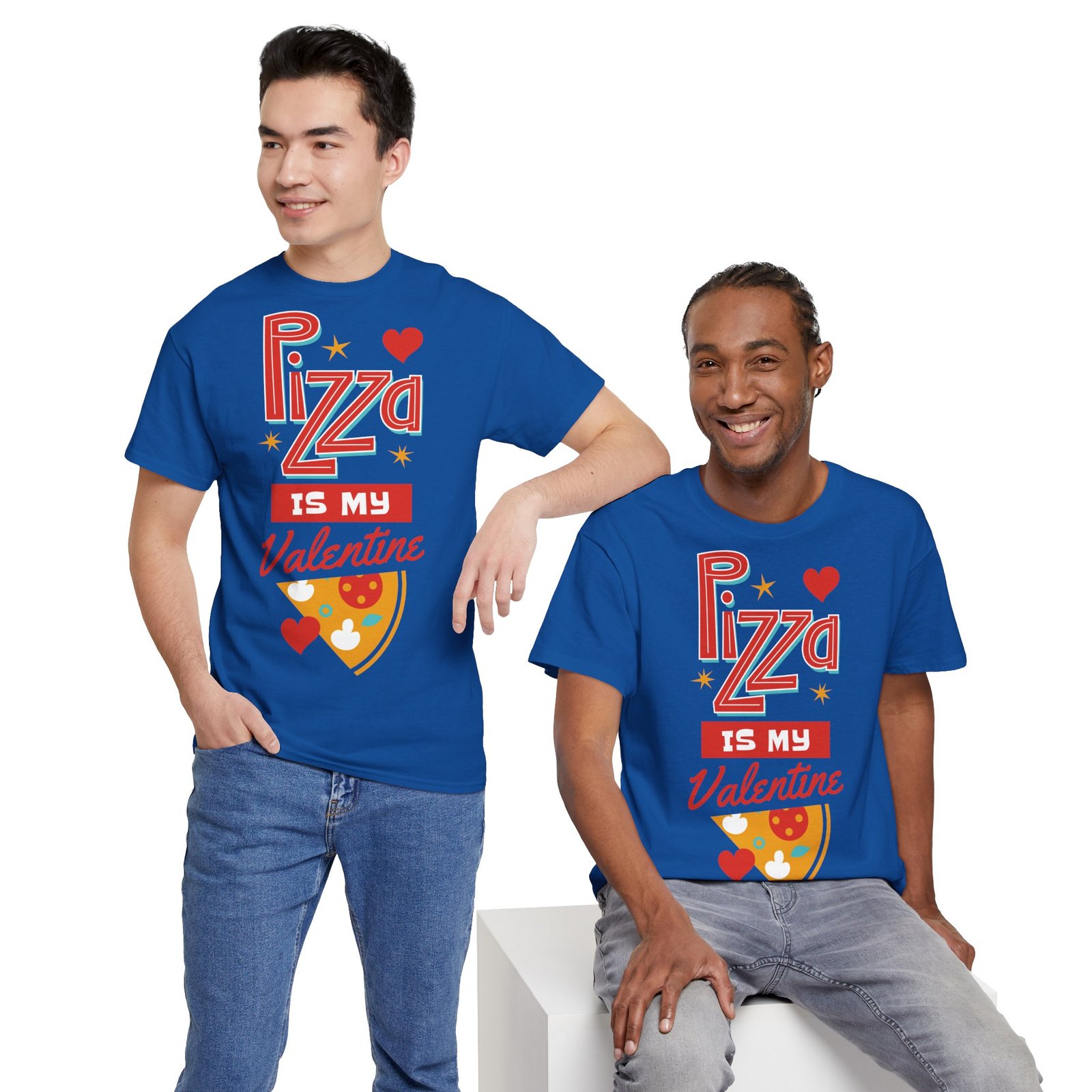 Pizza is My Valentine Unisex Heavy Cotton Tee - Image 100